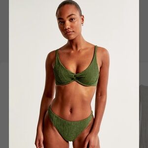 Abercrombie mid rise high leg bottom